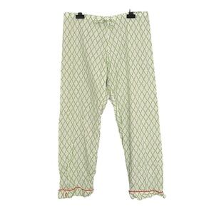 MARIGOT Cotton Pyjama Bottoms Print White Green S
